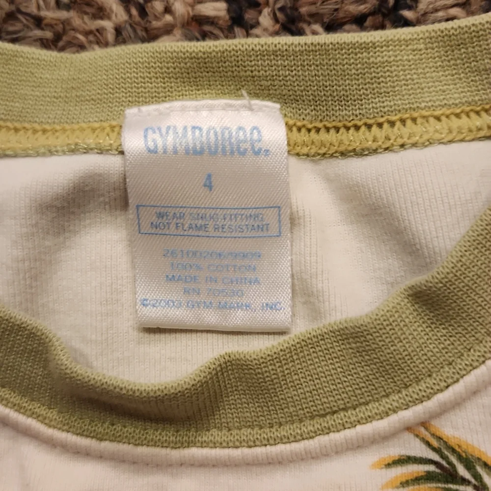 Gymboree Short-Sleeved Pajama Set Size 4T Monkeys and Surfboards